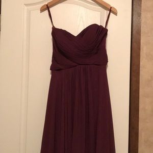 Strapless bridesmaid dress